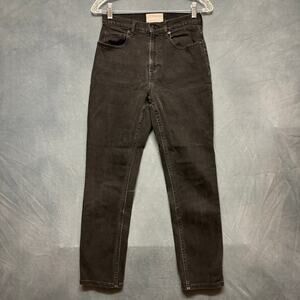 Everlane High Waist Straight Leg Jeans Black Womens 27 Regular Stretchy Prep Mom